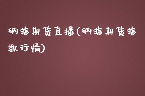 纳指期货直播(纳指期货指数行情)_https://www.cnlz365.com_股指期货直播间_第1张