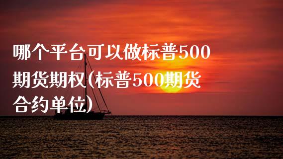 哪个平台可以做标普500期货期权(标普500期货合约单位)_https://www.cnlz365.com_纳指直播间_第1张