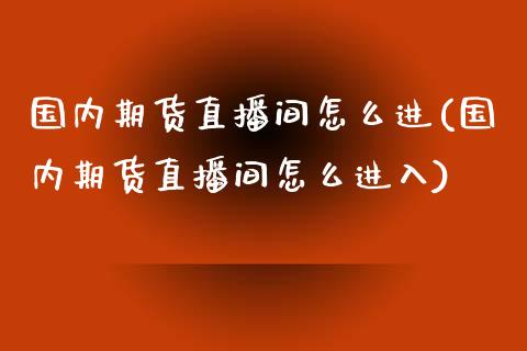 国内期货直播间怎么进(国内期货直播间怎么进入)_https://www.cnlz365.com_恒生指数直播间_第1张