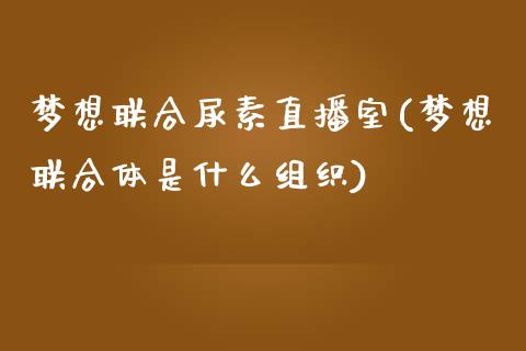 梦想联合尿素直播室(梦想联合体是什么组织)_https://www.cnlz365.com_股指期货直播间_第1张