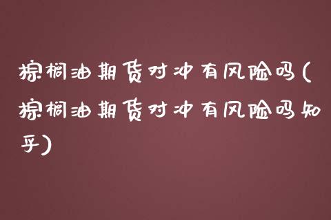 棕榈油期货对冲有风险吗(棕榈油期货对冲有风险吗知乎)_https://www.cnlz365.com_股指期货直播间_第1张