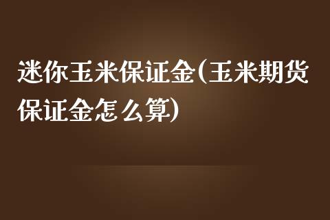 迷你玉米保证金(玉米期货保证金怎么算)_https://www.cnlz365.com_股指期货直播间_第1张