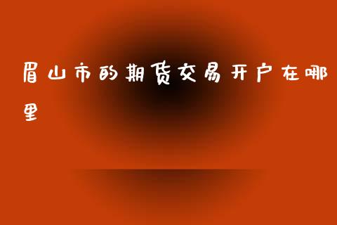 眉山市的期货交易开户在哪里_https://www.cnlz365.com_期货直播间_第1张