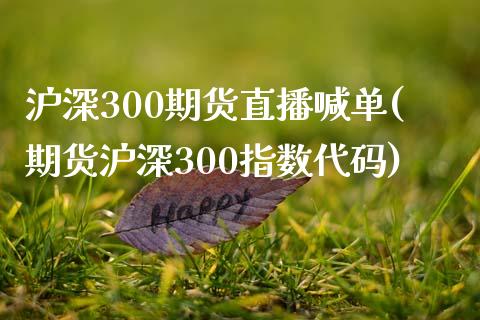 沪深300期货直播喊单(期货沪深300指数代码)_https://www.cnlz365.com_纳指直播间_第1张