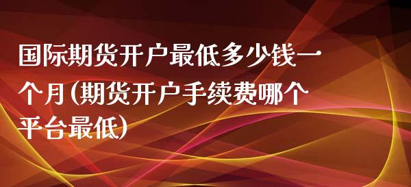 国际期货开户最低多少钱一个月(期货开户手续费哪个平台最低)_https://www.cnlz365.com_恒生指数直播间_第1张