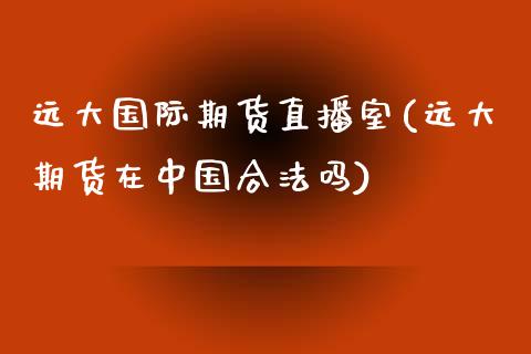 远大国际期货直播室(远大期货在中国合法吗)_https://www.cnlz365.com_期货直播间_第1张