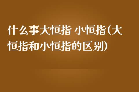 什么事大恒指 小恒指(大恒指和小恒指的区别)_https://www.cnlz365.com_股指期货直播间_第1张